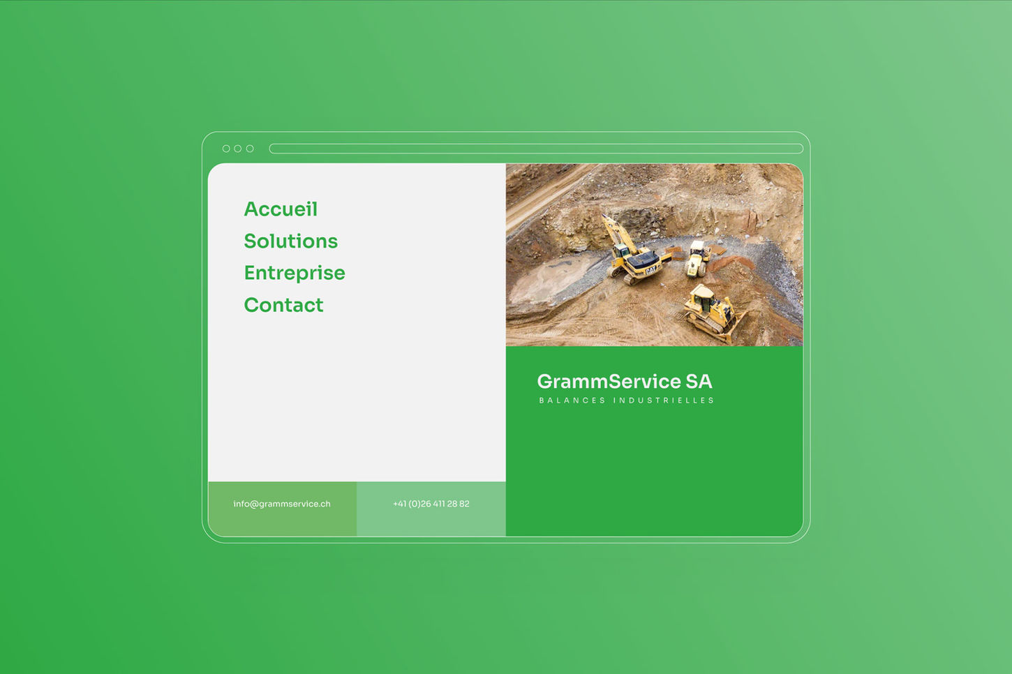 Création site internet par ta graphiste pour Grammservice, société fribourgeoise