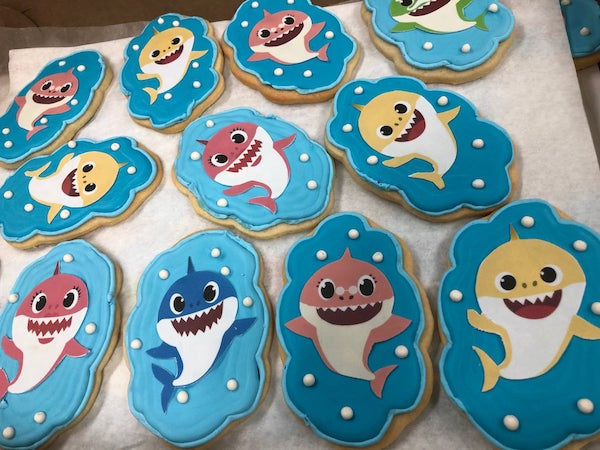 Baby Shark cookies by A Piece of Cake and Desserts of Tampa Florida