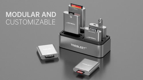 TREBLEET USBハブ シルバー　TRE-7007 TREBLEET Workflow Station, Professional Card Reader Modular 4-Bay