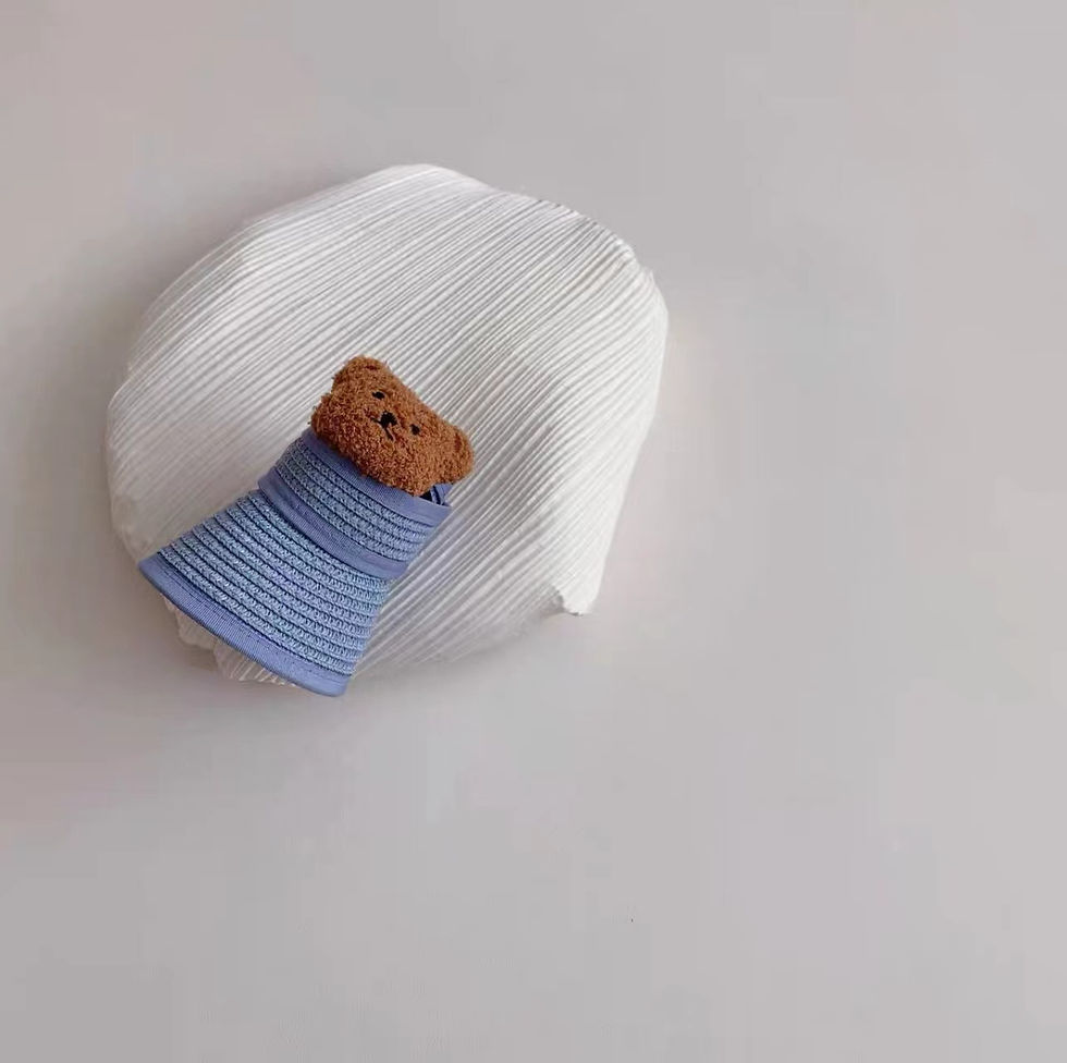 Thumbnail: Cute Bear Summer Sun Hats for Kids (Unisex, Collapsible)