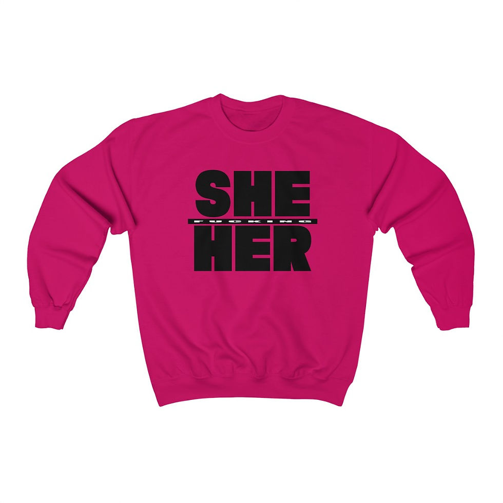 Thumbnail: Boldnouns She Her Unisex Heavy Blend™ Crewneck Sweatshirt