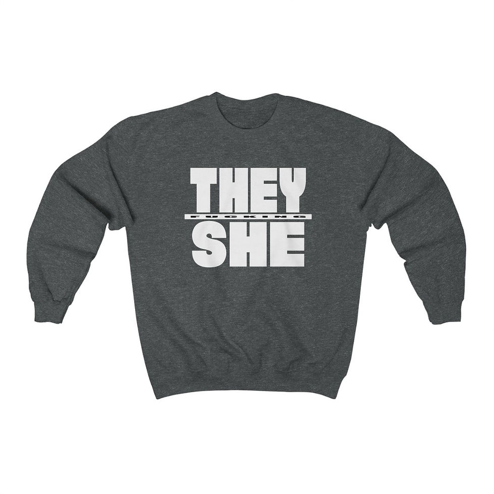 Thumbnail: Boldnouns They She Unisex Heavy Blend™ Crewneck Sweatshirt