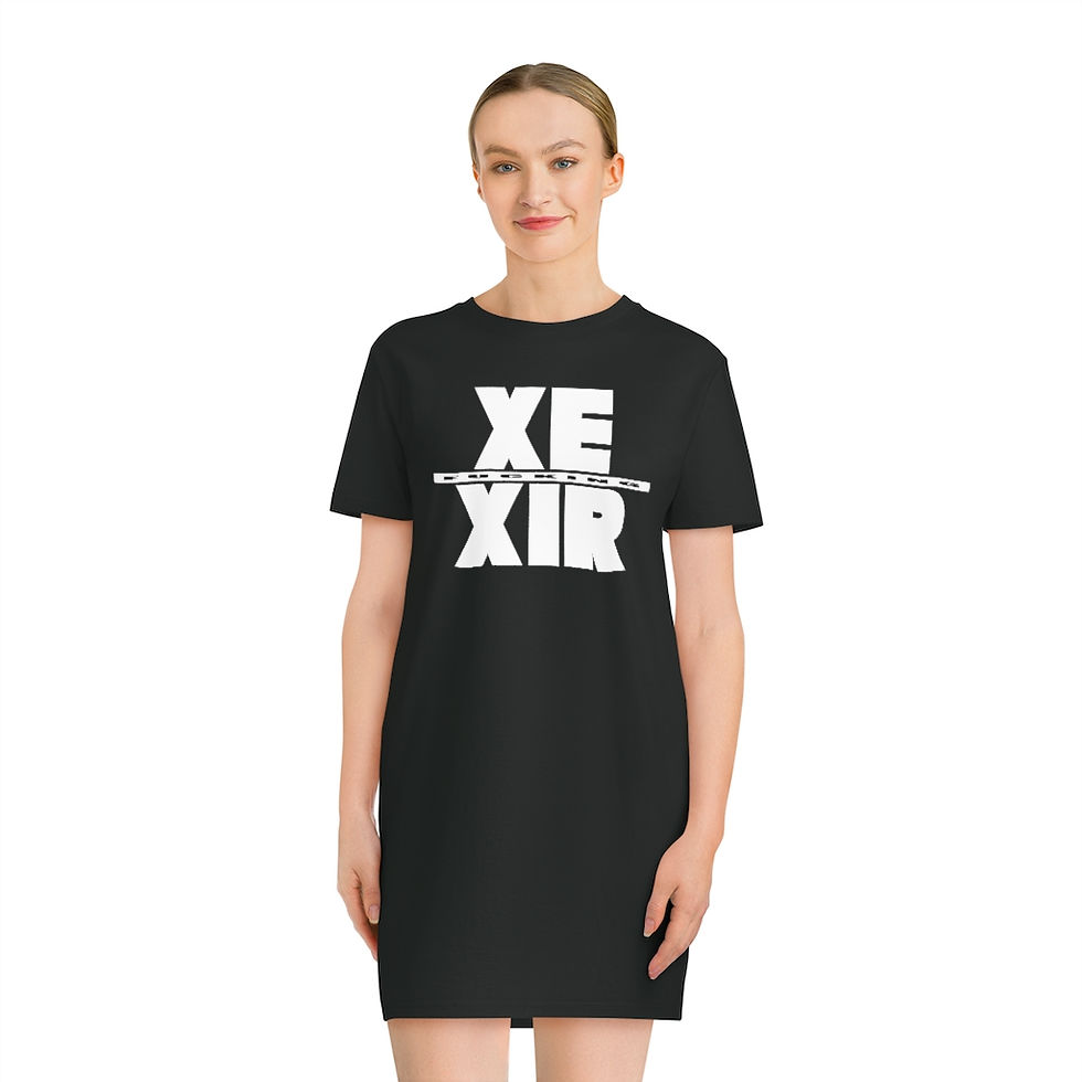 Thumbnail: Boldnouns Xe Xir Spinner T-Shirt Dress