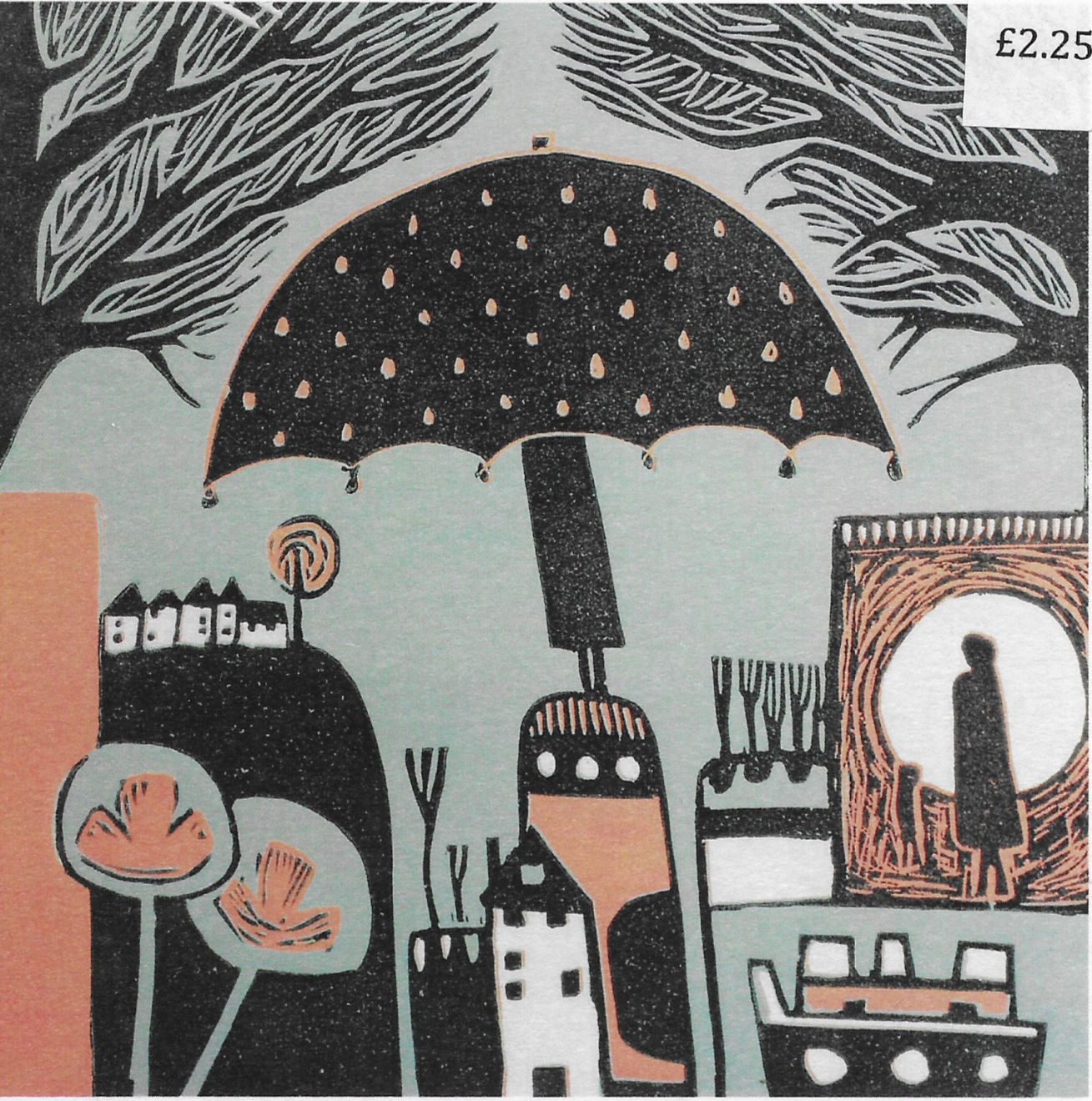 "A walk in the rain" blank card