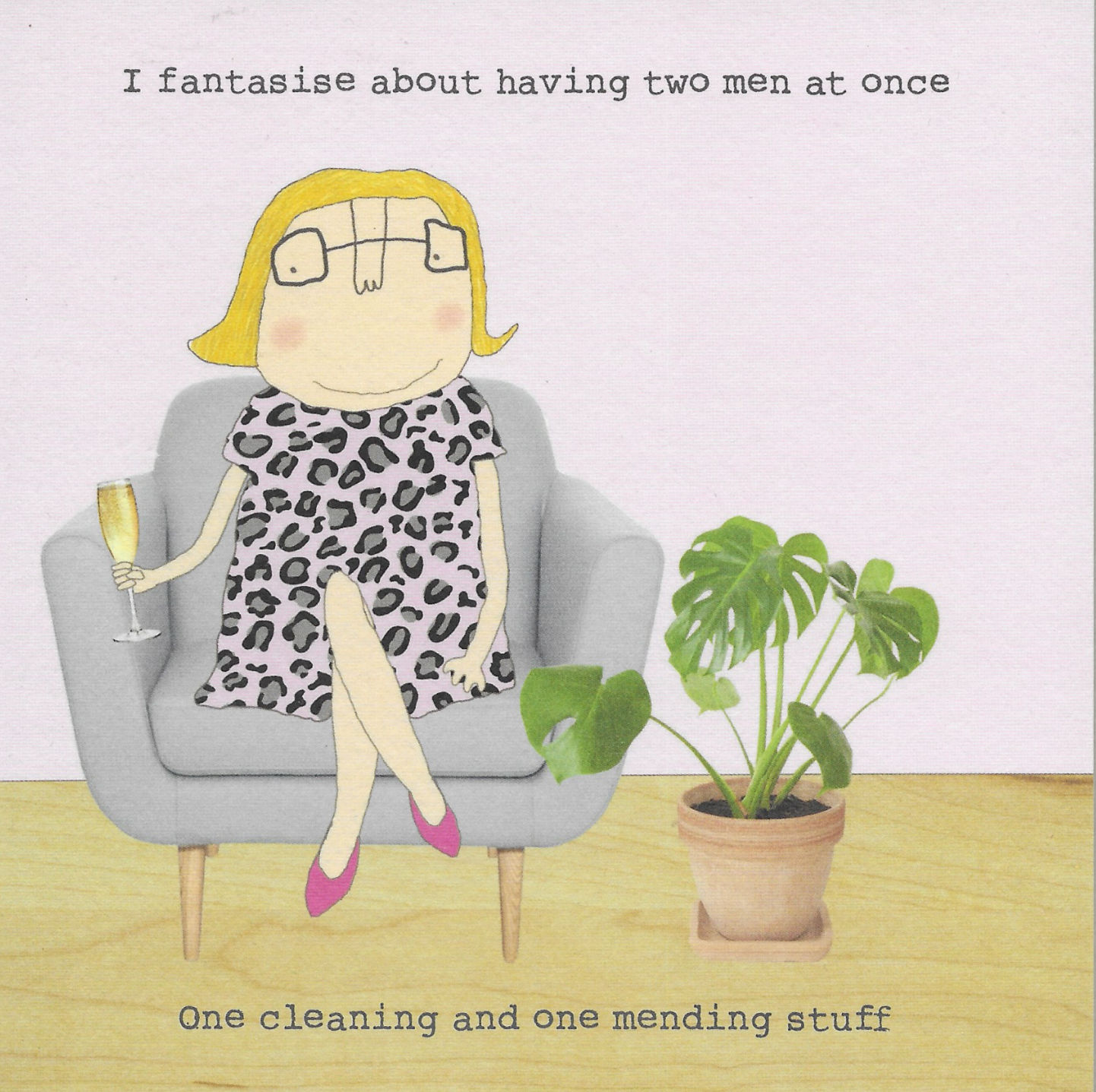 "Fantasy" A female humorous blank card