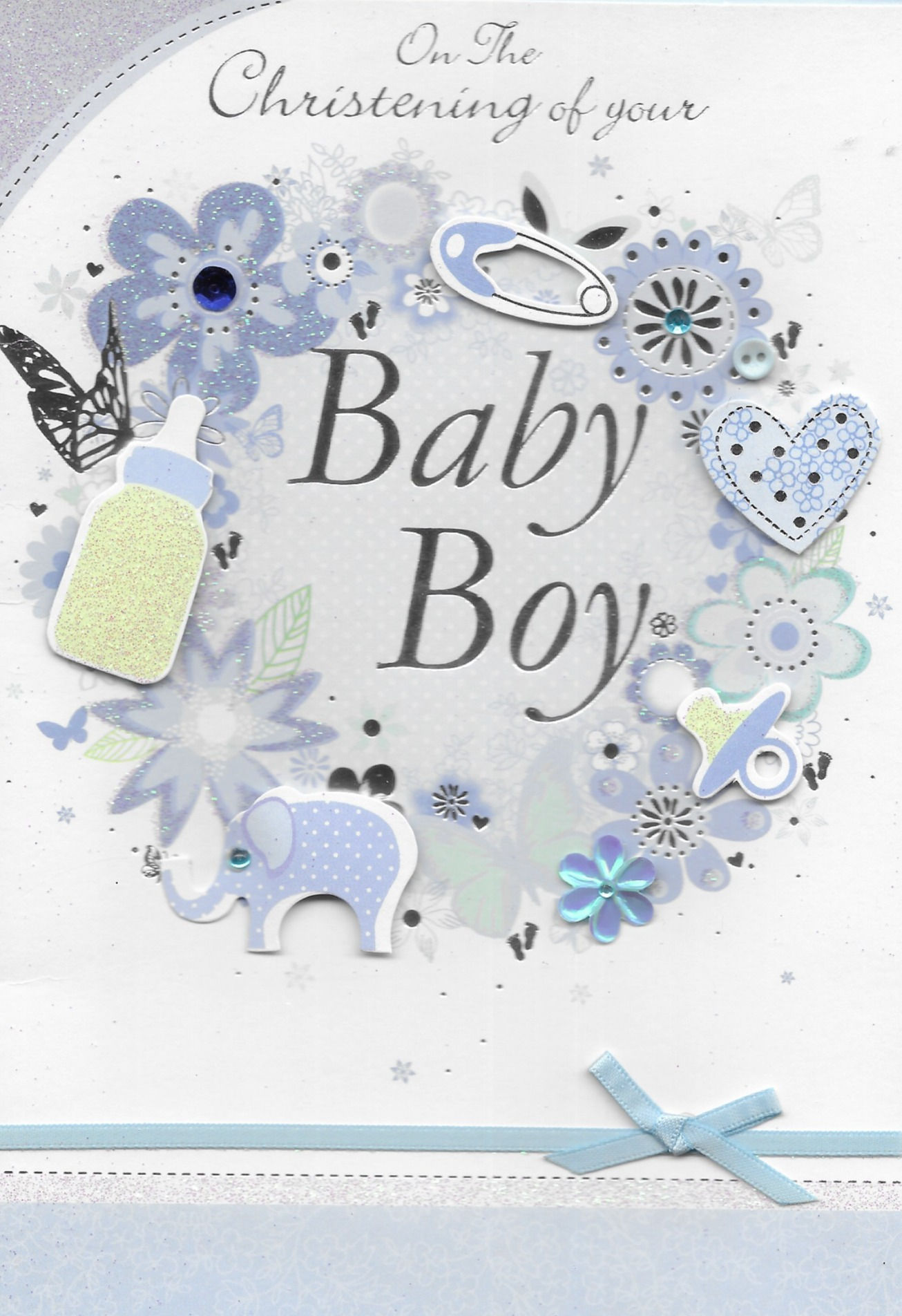 A baby boy Christening card