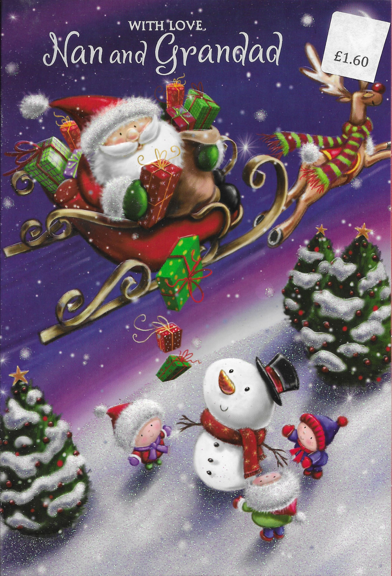 A Nan & Grandad Christmas card