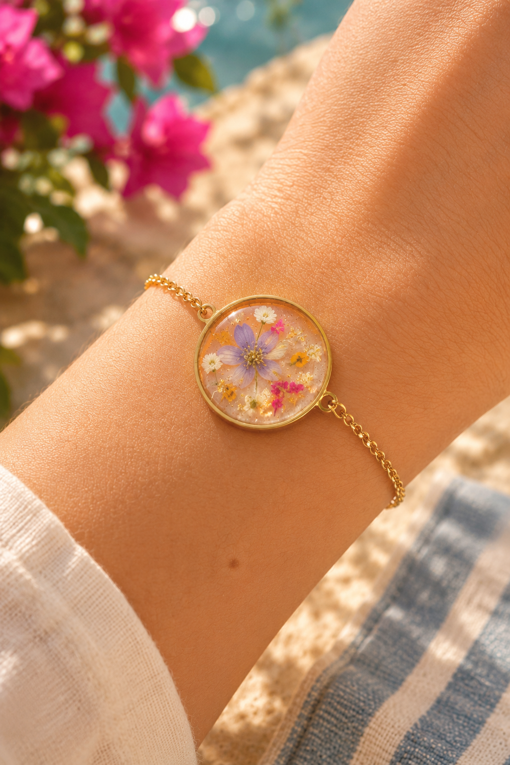 Bracelet Petit Médaillon - Souvenir d'été