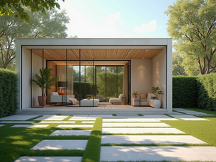 Modern glass room with thermal-insulated glass designed for year-round comfort, Ephuria Decor in Bahrain.