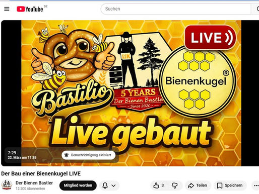 Jetzt Live: Bau der Bienenkugel "Live"