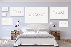 Canvas sizes for a bedroom