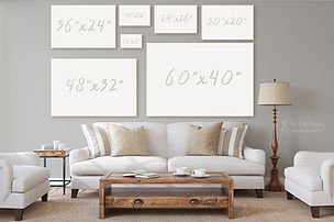 Canvas sizes for a living room
