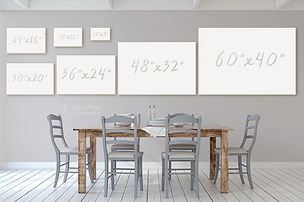 Canvas sizes for a dining room