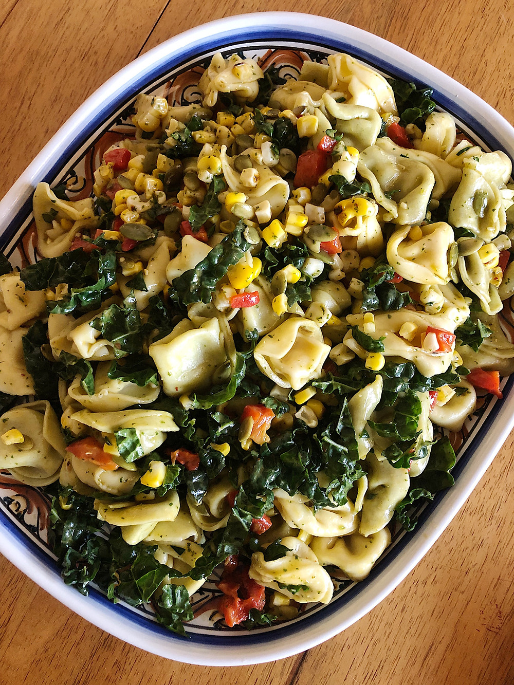 Southwest Tortellini and Kale Salad with Cilantro Lime Vinaigrette