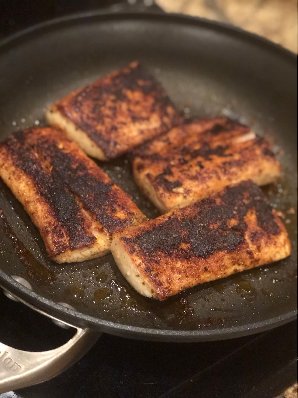 Blackened MahiMahi (or Shrimp) Tacos with Corn Poblano Salsa