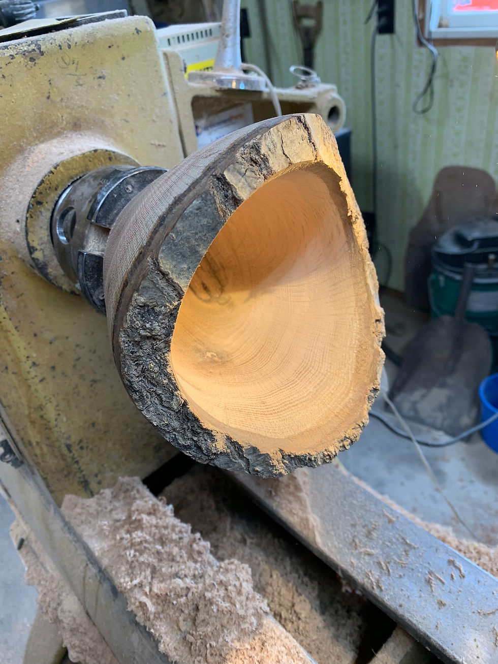 Thumbnail: Rustic Red Oak Raw Edge Bowl