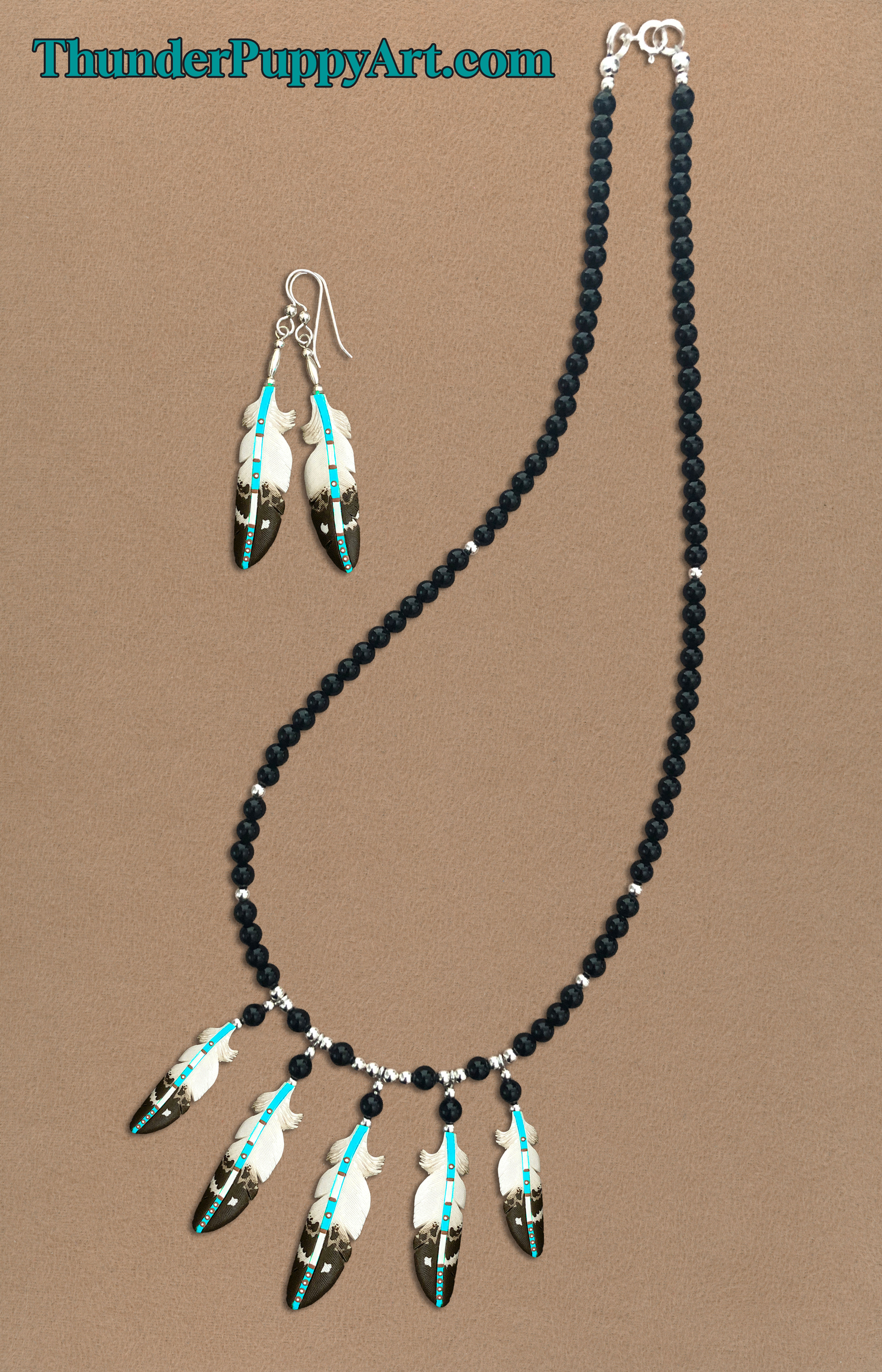 Golden Eagle Aqua Bone Feather Necklace Or Hat Pin