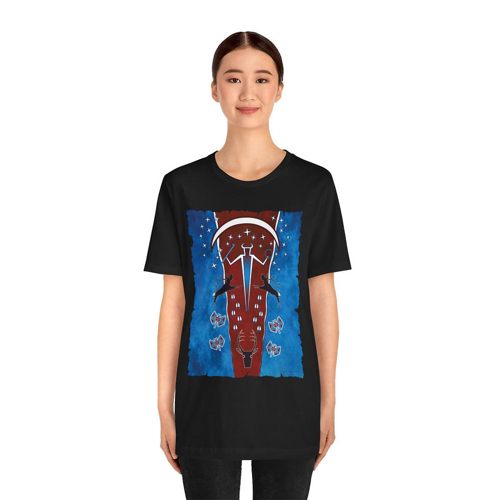 Thumbnail: Ghost Dance Elk and Butterflies Unisex Short Sleeve Tee