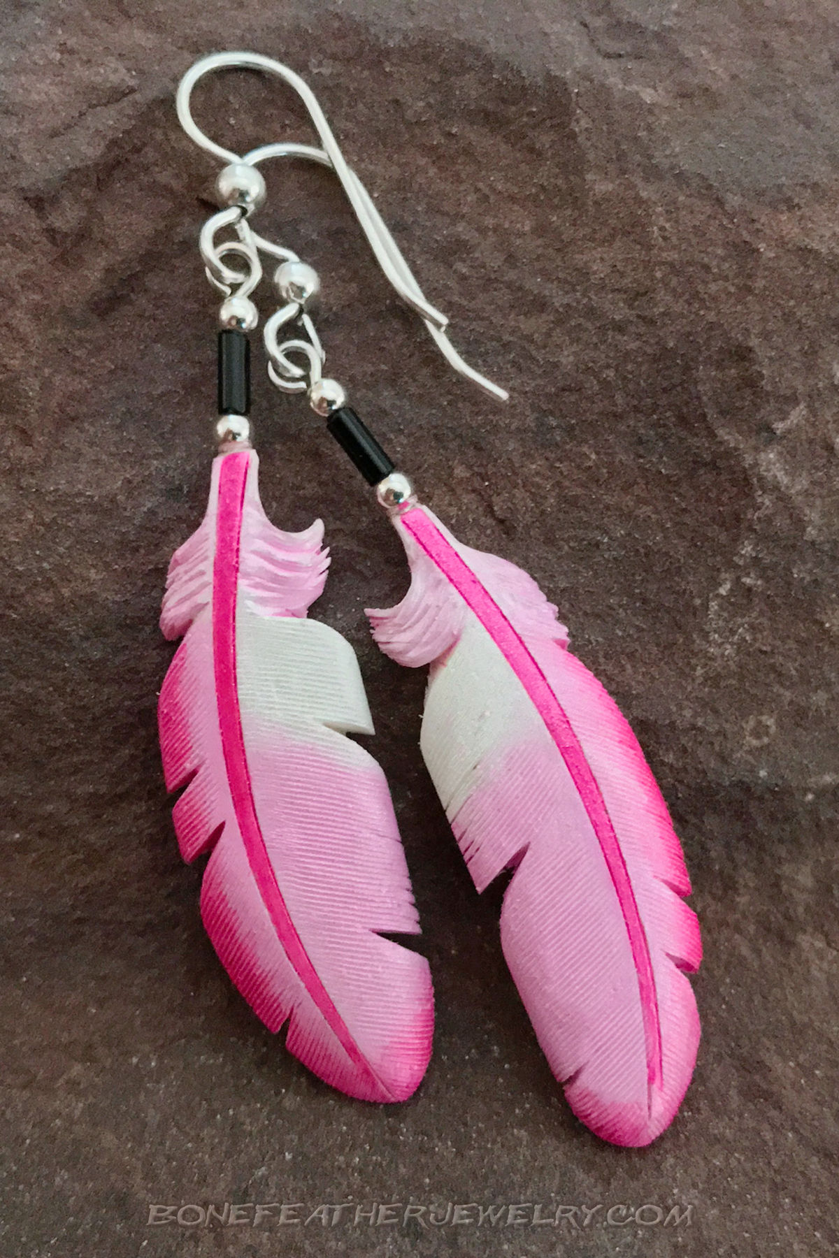 Roseate Spoonbill Secondary Bone Feather Jewelry