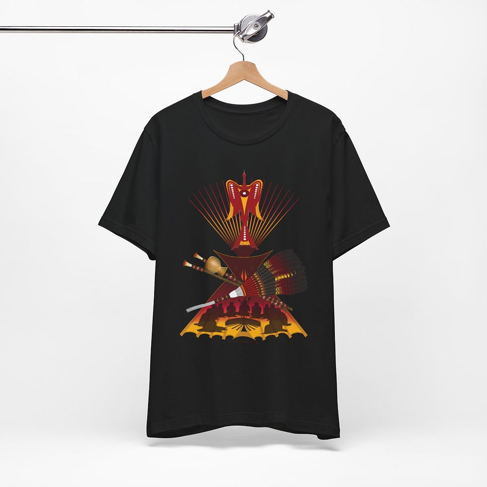 Thumbnail: Red Tailed Black Cockatoo Peyote Lodge T-shirt