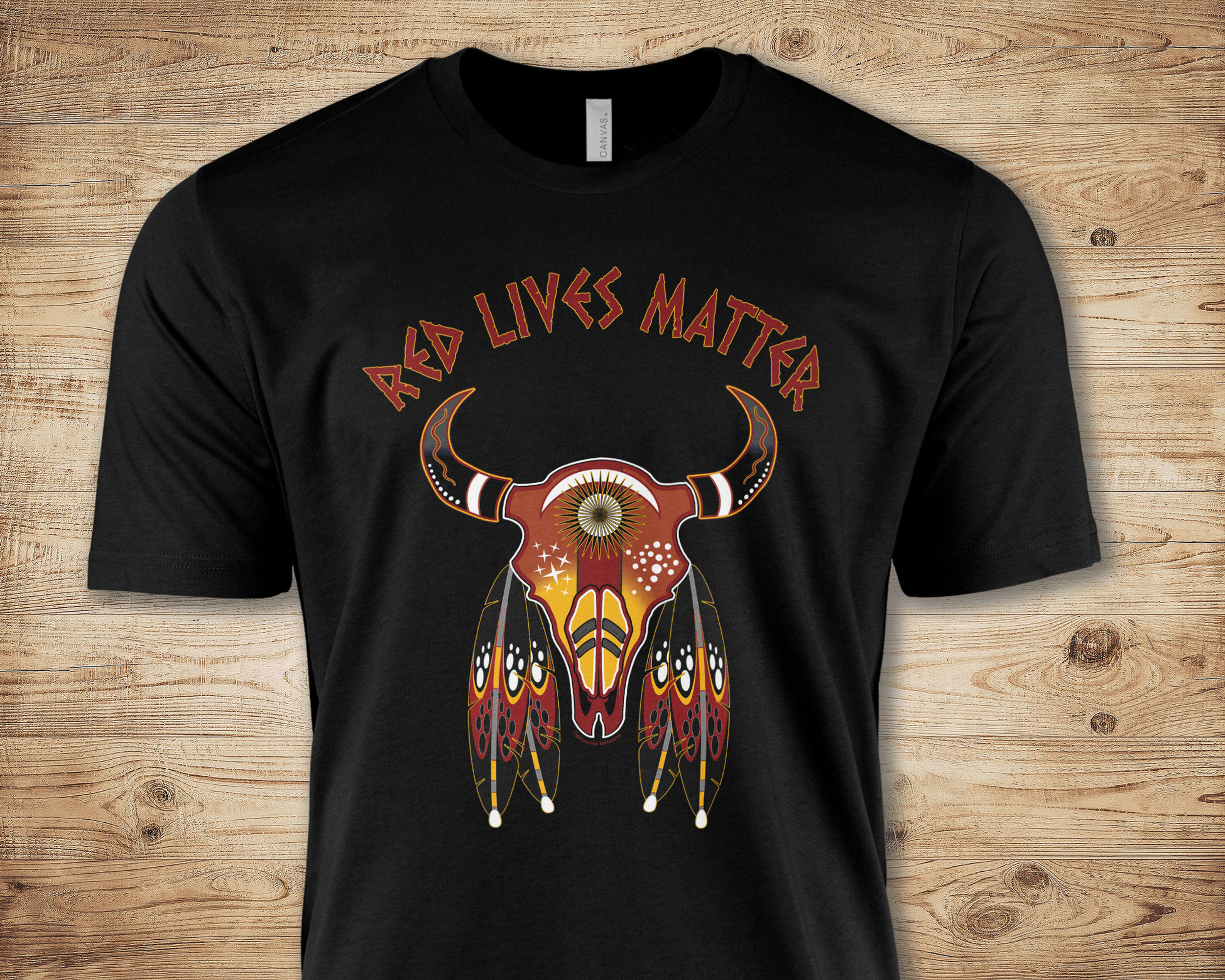 Red Lives Matter Buffalo Skull Unisex T-shirt