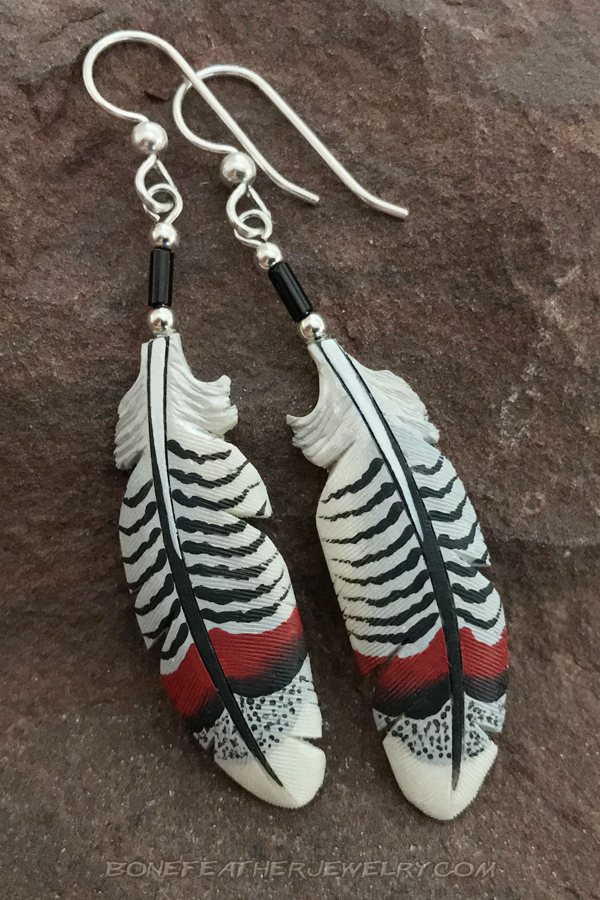 Gray Partridge Bone Feather Jewelry