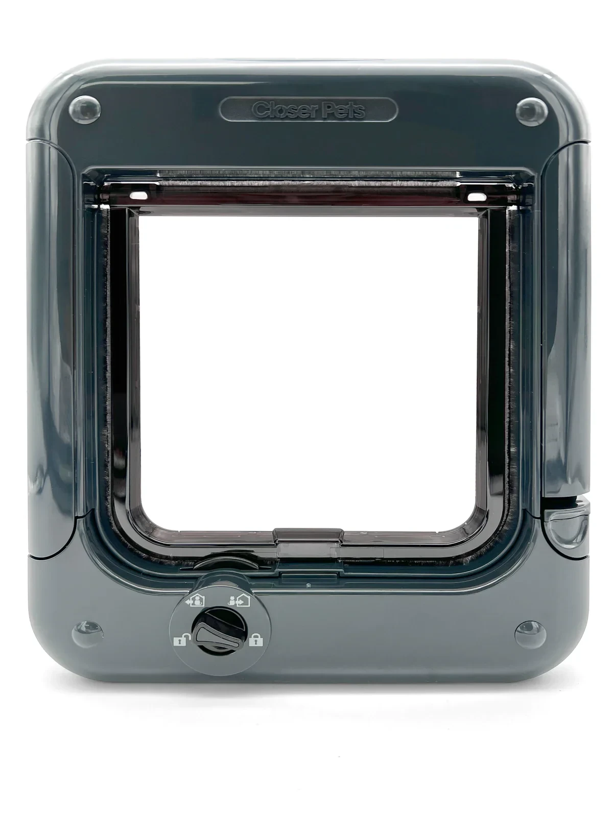 Closer Pets Rotary 4-Way-Locking Cat Flap - Dark Grey Front View