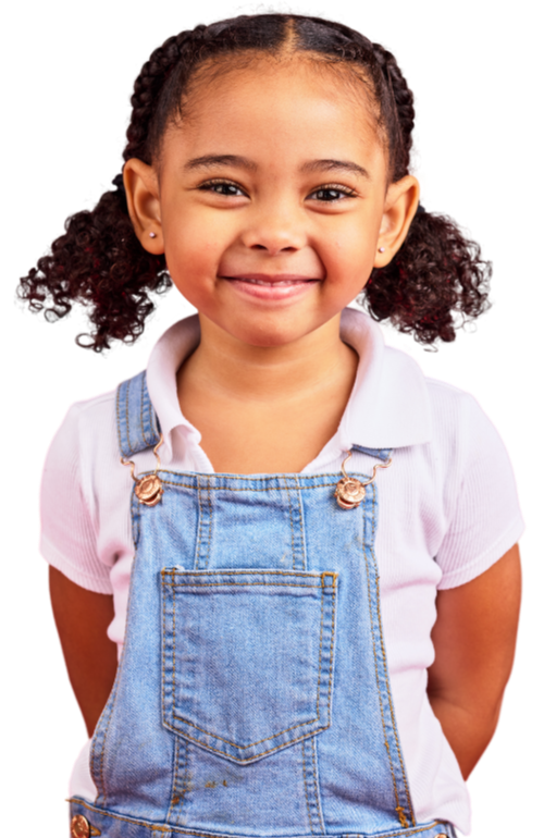 Adorable African American girl with curly hair