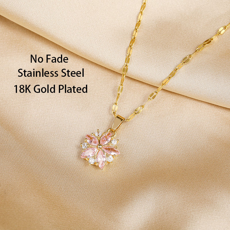Thumbnail: Rose Petal Crystal Necklace