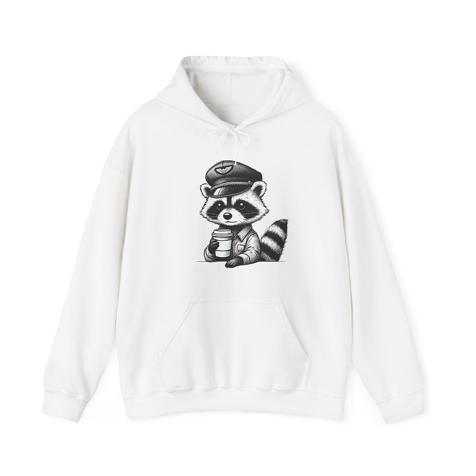 Thumbnail: Pilot Raccoon Hoodie, Unisex Heavy Blend Sweatshirt