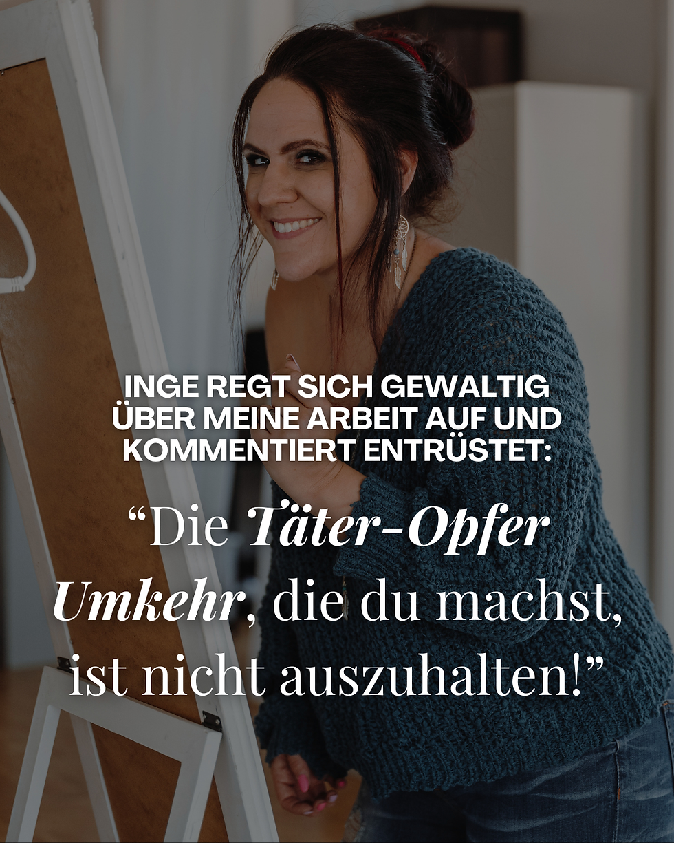 Laura Bolli mit Instagram-Auszug mit dem Vorwurf der Täter-Opfer-Umkehr.