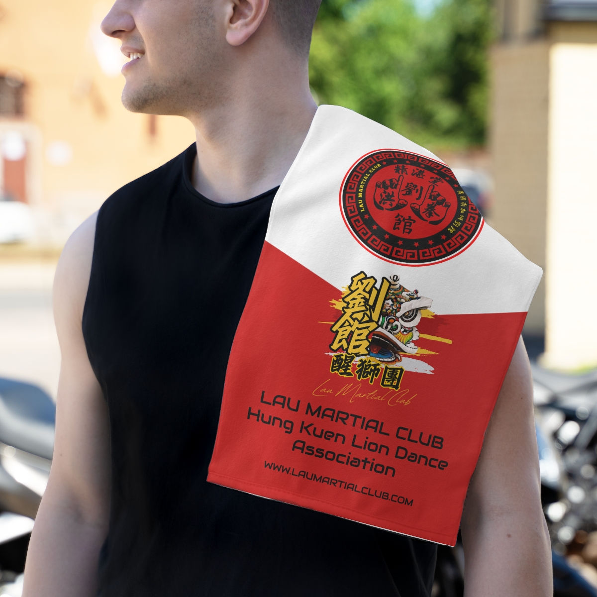 Rally Towel 11x18 Lau Martial Club Lion Dance Team Towel