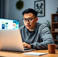 asian man infront of laptop at home during online class.jpg