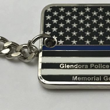 Custom keychain, Zinc, shiny silver plated, flush enamel finish