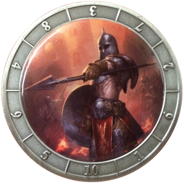 Brass coin, picture insert with epoxy coating, antique silver plated, no enamel