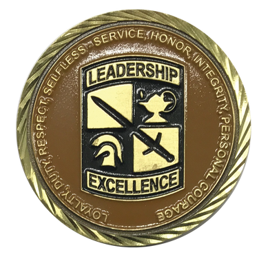 Brass coin, swirl edge cut, shiny gold plated, recessed enamel finish