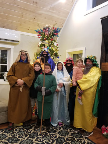 The Three Wise Men visit Baby Jesus
