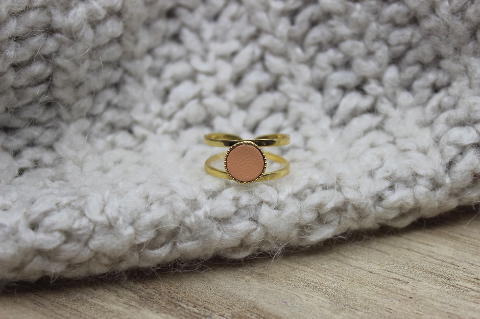 Miniature : Bagues cuir laiton doré à l'or fin SIMONE