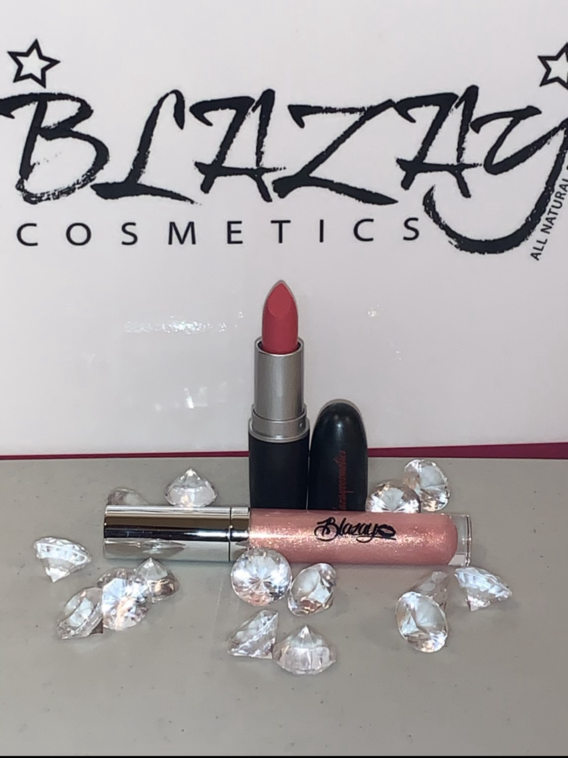 Blazaycosmetics lipgloss & lipstick set