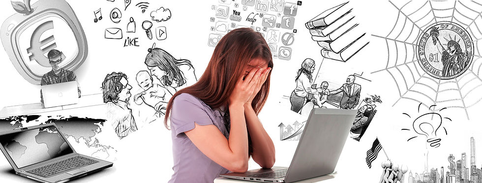 Femme débordée par toutes ses pensées