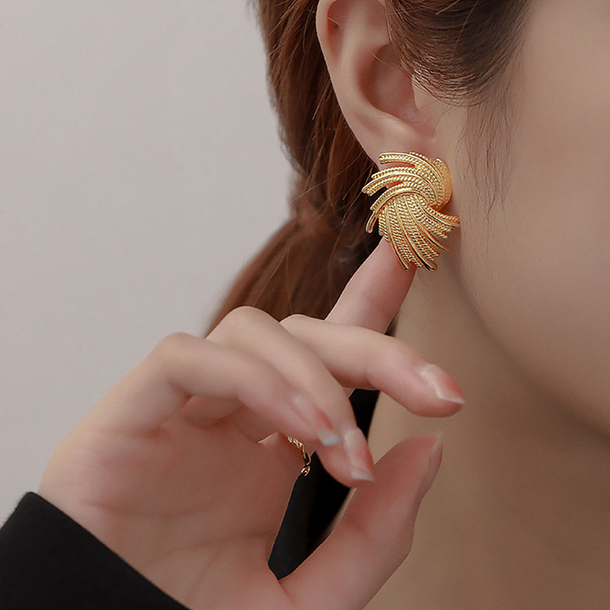Golden Infinity Spiral Earrings