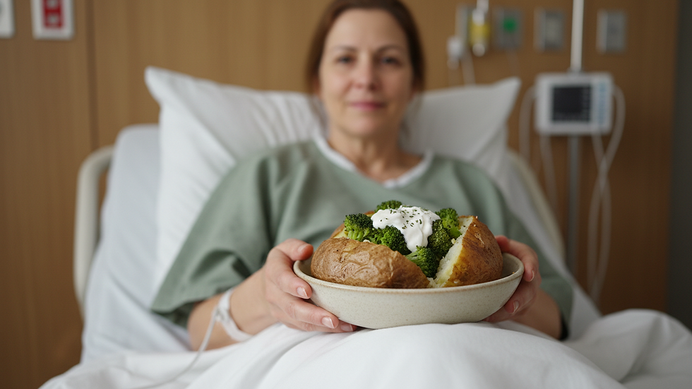 Close-up view of a baked potato topped with steamed broccoli and Greek yogurt