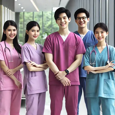 DALLĀ·E 2025-01-08 09.48.13 - A group of five Asian healthcare professionals standing in a