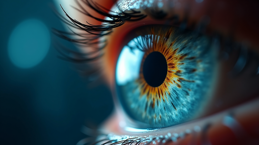 Close-up view of a detailed retinal scan displayed on a computer screen