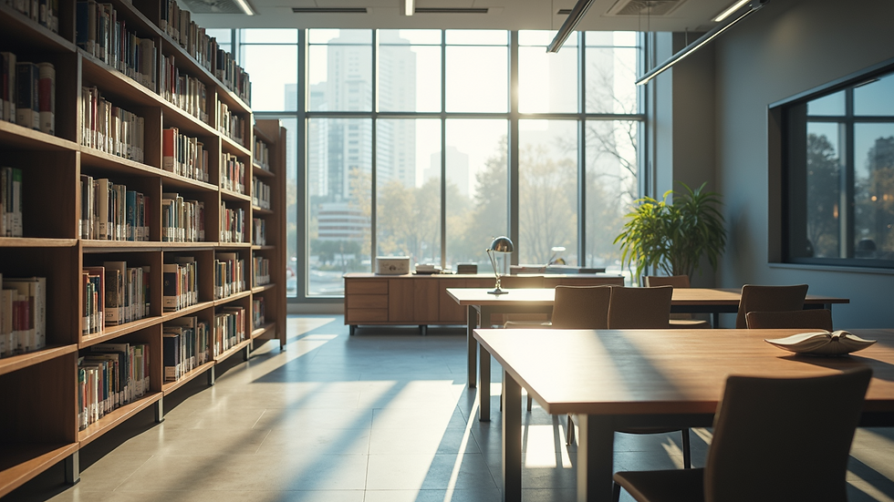 High angle view of a modern study area designed for optimal focus