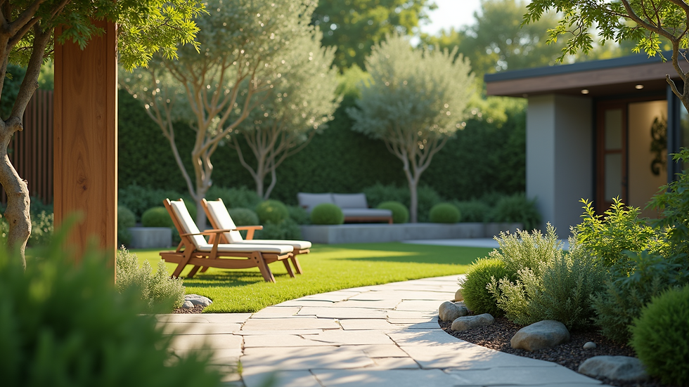 Close-up view of a serene garden space designed for relaxation