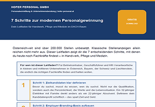 Gratis Leitfaden: 7 Schritte zur modernen Personalgewinnung - Hofer Personal GmbH