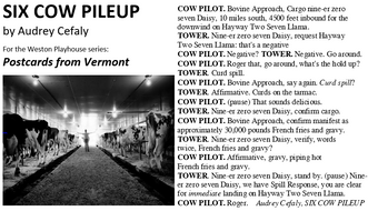 SIX CAR PILEUP for Weston Playhouse