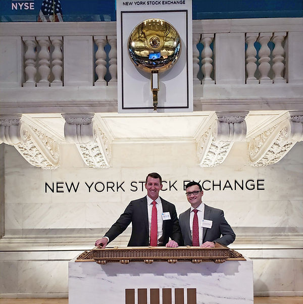 New York Stock Exchange closing and opening bell with Adam Barringer and Camaron Barta
