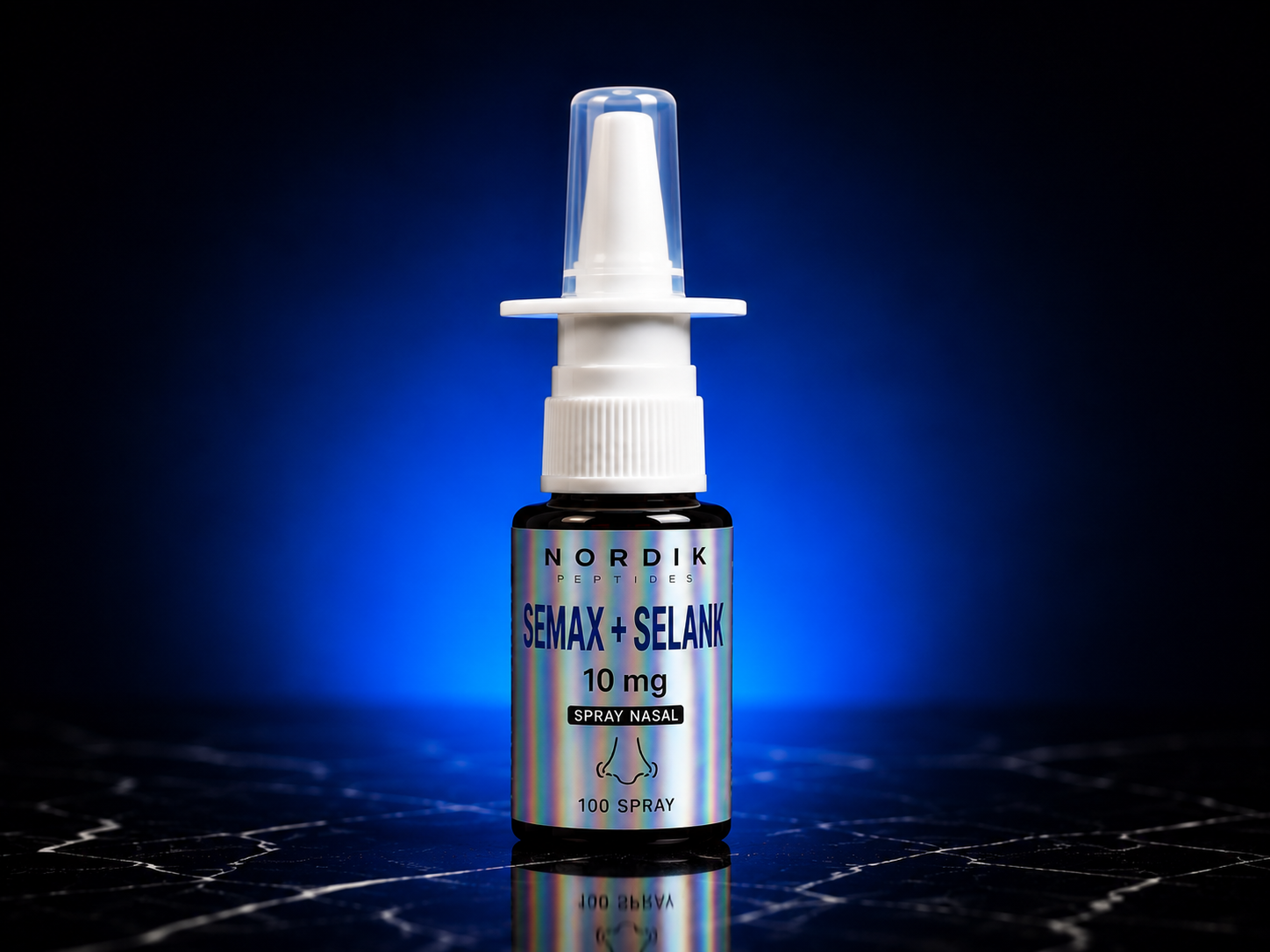 Vaporisateur nasal Semax et Selank 10mg peptide de recherche Nordik Peptides Canada avec emballage premium